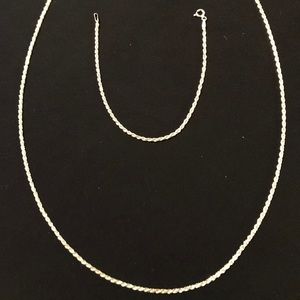 Diamond Cut Sterling Silver Necklace + Bracelet